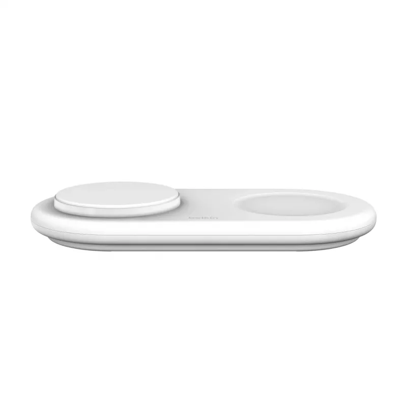 Belkin WIZ021VFWH - 2 vienā bezvadu uzlādes paliktnis ar Qi2 tehnoloģiju 15 W, balts
