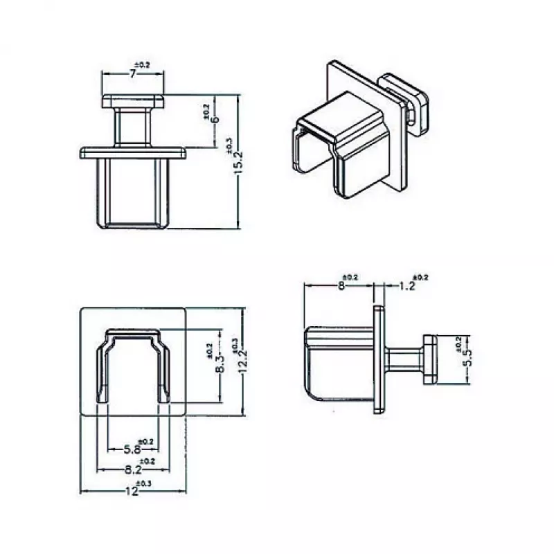 Kontaktligzdas drošības vāciņš DELOCK 64010, polipropilēns, melns, 12.2×15.2×12 mm, iepakojumā 10