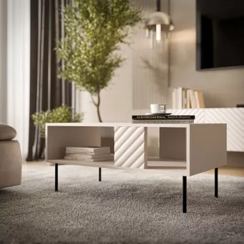 Kafijas galdiņš Cama LUCCA sols/galdiņš 100x55x46 kašmira, taisnstūrveida pelēka virsma