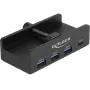 DeLOCK 64284 USB centrmezgls Type-A 5000 Mbit/s melns