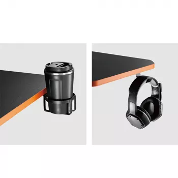 Maclean NanoRS spēļu galds ar monitora plauktu, maks. 50 kg, augstums 850 mm, melns RS170, spēļu galds, melns