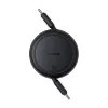 Baseus Free2Pull Mini USB-C uz USB-C USB kabelis, 60 W, 1, (melns)