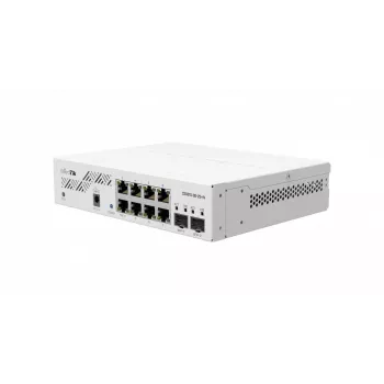 Tīkla slēdzis MikroTik CSS610-8G-2S+IN — 8x Gigabit RJ-45, 2x SFP+ 10G, PoE, 12–57V ieeja