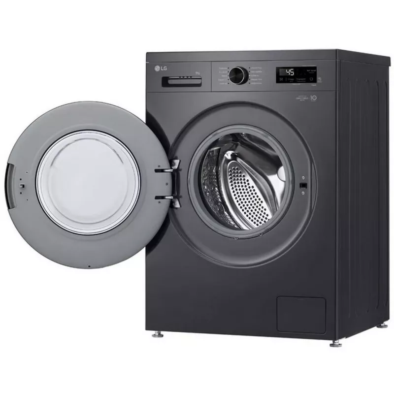 LG veļas mašīna | F4X1009NMB | Energoefektivitātes klase A | Priekšējā ielāde | Mazgāšanas ietilpība 9 kg | 1400 apgr./min | Dziļums 55 cm | Platums 60 cm | Displejs | LED | Tvaika funkcija | Tiešā piedziņa