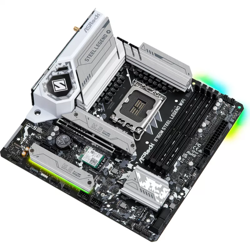Mātesplate ASRock B760M Steel Legend WiFi — Intel B760, LGA 1700, micro ATX, DDR5, 4 DIMM, 128GB, Wi‑Fi 6E, 2.5Gb LAN