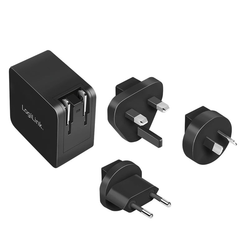 Mobilo ierīču lādētājs LogiLink PA0302 Universal Melns maiņstrāvas ātrā uzlāde