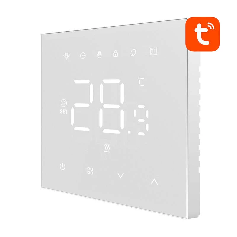 Viedais termostats Avatto WT410-BH-3A-W WiFi gāzes katlam, programmējams, Wi‑Fi savienojums