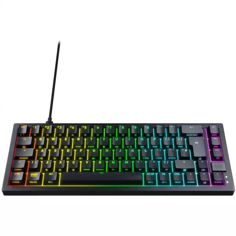 CHERRY K5V2 Kompakta spēļu tastatūra USB QWERTY angļu melna 67 taustiņu RGB LED