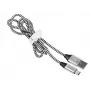 Kabelis USB 2.0 Type-C vīriešu - C vīriešu 1,0m melns-sudrabs