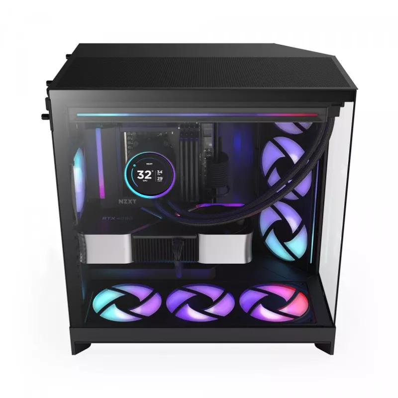 PC korpuss NZXT H9 Flow RGB Midi Tower Melns