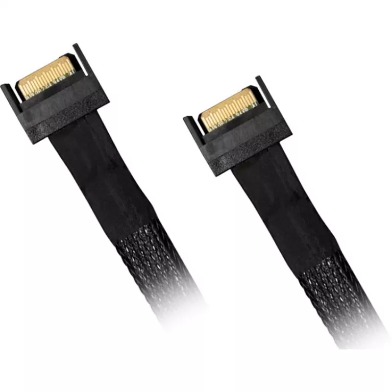Diskdziņa adapteris ICY BOX MB413L-B — MCIO 8i SFF-TA-1016 uz 2× MCIO 4i SFF-TA-1016