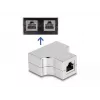 DeLOCK RJ45 sadalītāja T adapteris 1 x RJ45 ligzda -> 2 x RJ45 ligzda Cat.5e STP
