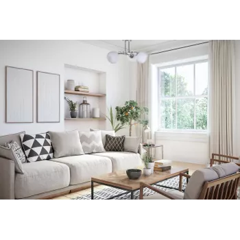 Activejet Classic griestu lustras piekaramā lampa IRMA niķelis trīskārša 3xE27 viesistabai