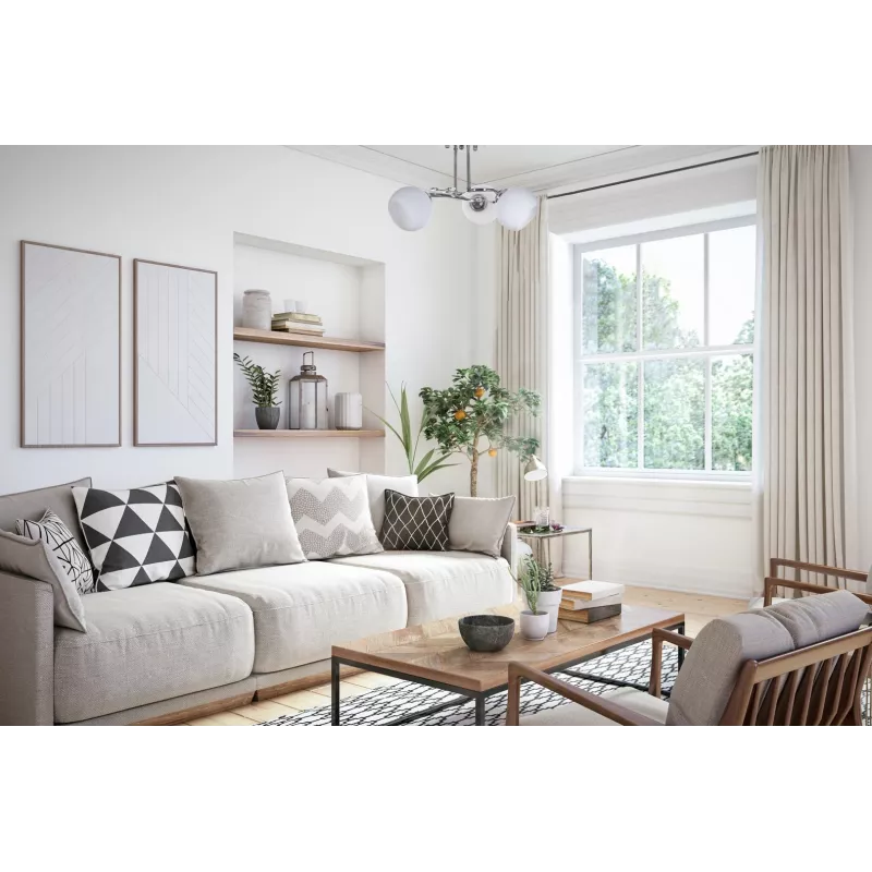 Activejet Classic griestu lustras piekaramā lampa IRMA niķelis trīskārša 3xE27 viesistabai