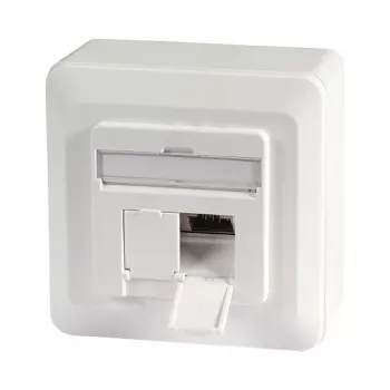 EFB-Elektronik datu ligzda Cat.6A 500MHz augšā/lejup, virsmas montāža, 2xRJ45, RAL9010 Ražotājs: EFB Elektronik (ET-25133AV5-R)