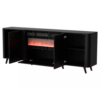 Kumode Cama Meble Volare 200 x 39 x 75 cm, melna, skaidu plātne, 16 mm rāmis