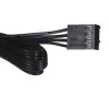 Ventilatora centrmezgls DeepCool FH-04 — 20 kontaktu ATX uz 4× 3 kontaktu Molex, 0,55 m kabelis, melns