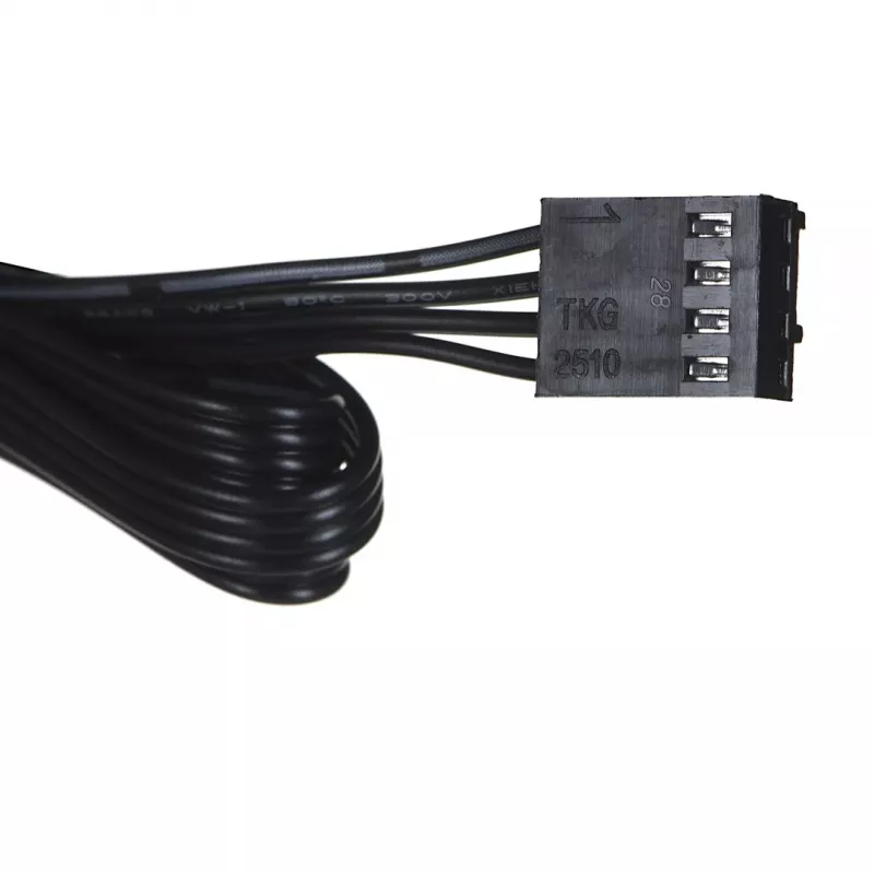 Ventilatora centrmezgls DeepCool FH-04 — 20 kontaktu ATX uz 4× 3 kontaktu Molex, 0,55 m kabelis, melns