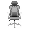 Spēļu krēsls huzaro Combat 2.7 — ergonomisks auduma spēļu krēsls, pelēks, sieta atzveltne, regulējams augstums, noliekšanas mehānisms, 120 kg maks.