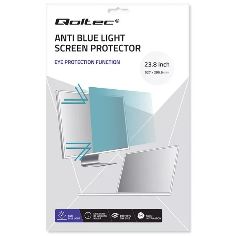 Monitora ekrāna aizsargs QOLTEC 51075 23,8 collas pret zilo gaismu, matēts pretatspīdums