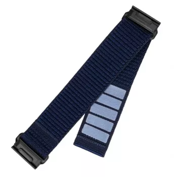 Replacement Sporty Strap FIXED for Garmin QuickFit 22 mm — Dark Blue Nylon, 160–210 mm