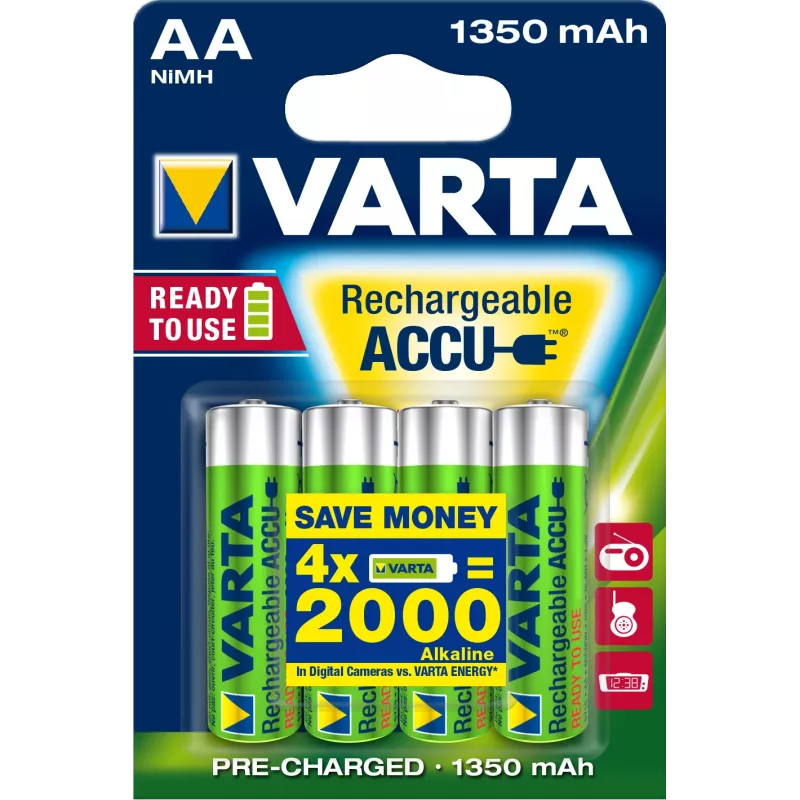 Varta Ready2Use HR06 1350 mAh niķeļa-metālhidrīda 1350 mAh uzlādējamā baterija (56746101404)