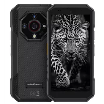 Viedtālrunis UleFone Armor X32 — 5,65 collas (14,3 cm), Android 14, 6 GB RAM, 128 GB, 48 MP trīskāršā kamera, 5500 mAh, IP68/IP69K, Dual SIM, melns
