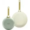 Pannu komplekts GreenPan Padova Reserve — alumīnijs, 20 cm & 26 cm, zaļa/dzeltena (2 gab.)