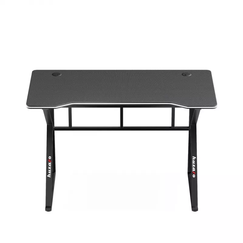 Spēļu galds huzaro Hero 1.6 Melns — taisns MDF/oglekļa galda virsma 1200×600×750 mm, metāla rāmis