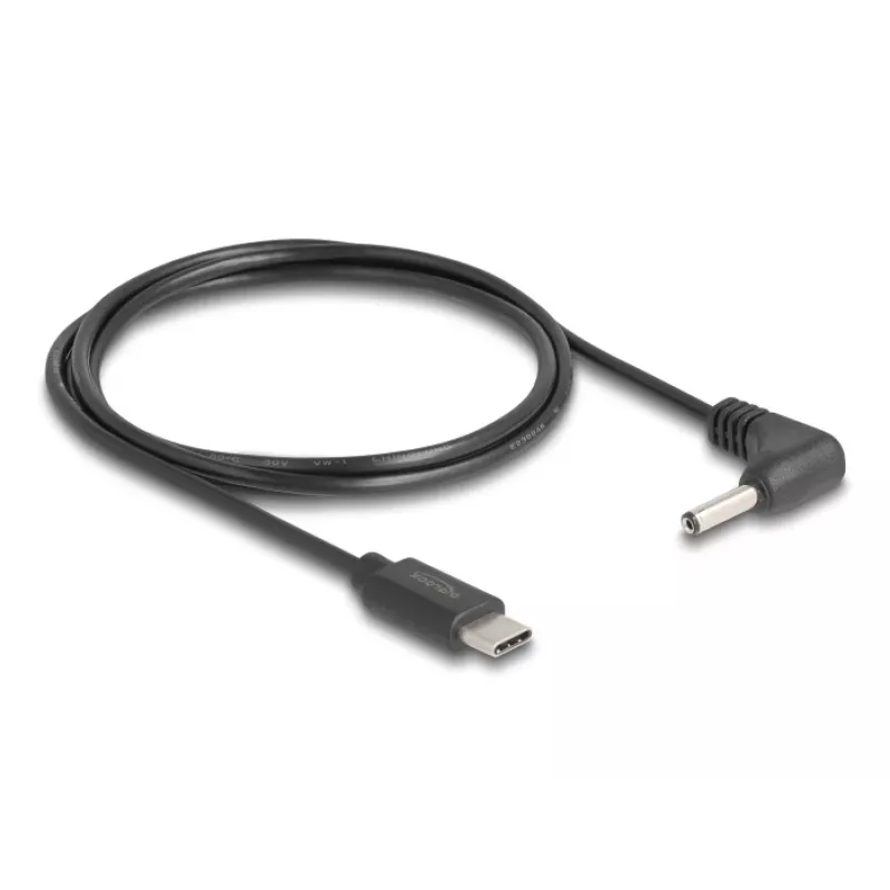 DeLOCK 85393 strāvas kabelis melns 1.5 m USB C 3.5 x 1.35 mm