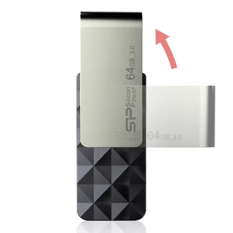 Silicon Power Blaze B30 USB zibatmiņa 64 GB USB Type-A 3.0 (3.1 Gen 1) Melna