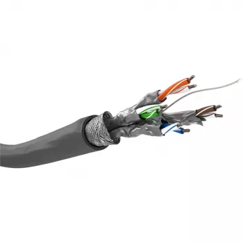 Wentronic Goobay CAT 6 tīkla kabelis, S/FTP (PiMF), pelēks, 305 m - CCA vara maisījums, AWG 23/1 (viendzīslas), PVC (95696)