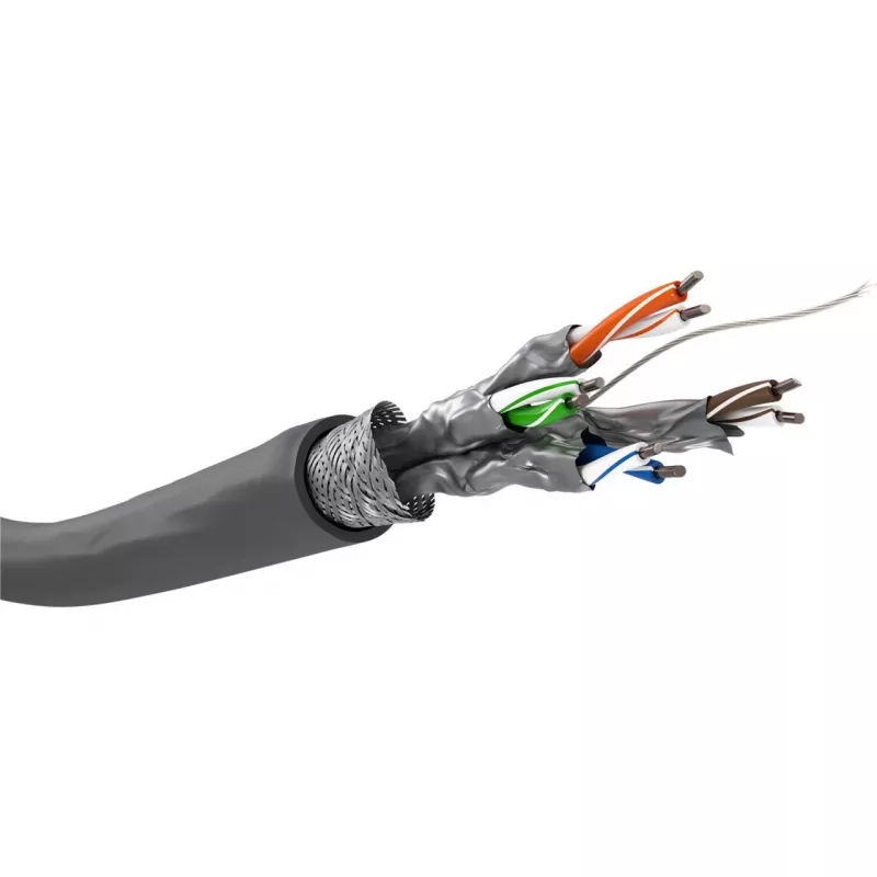 Wentronic Goobay CAT 6 tīkla kabelis, S/FTP (PiMF), pelēks, 305 m - CCA vara maisījums, AWG 23/1 (viendzīslas), PVC (95696)