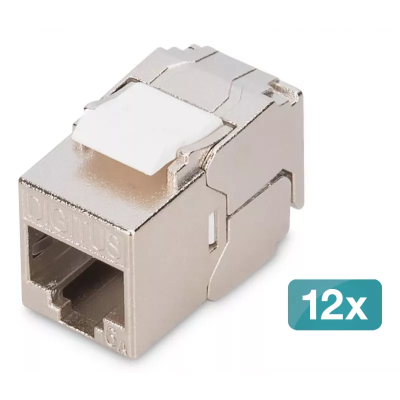 Digitus CAT 6A kompaktais keystone modulis ekranēts bezinstrumentu montāža 12 gab.