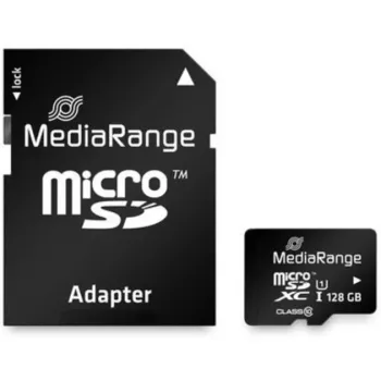 MediaRange MR945 - Zibatmiņas karte (microSDXC ar SD adapteri) - 128GB - UHS-I / Class10 - microSDXC - Melna (MR945)