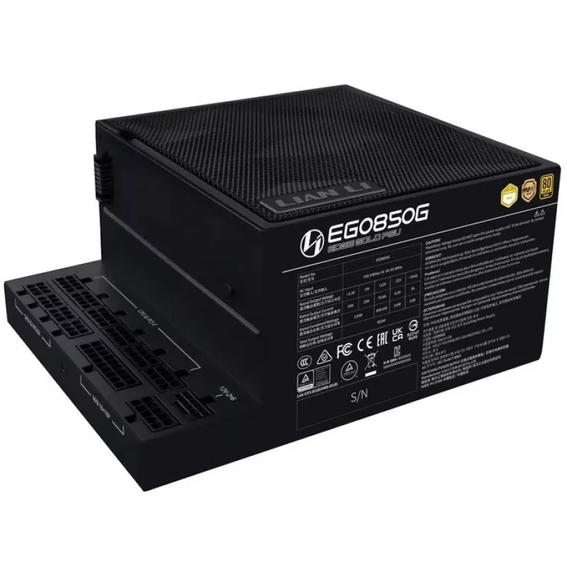 Barošanas bloks LIAN LI EDGE GOLD 850 — 850 W, 80 PLUS Gold, aktīvā PFC