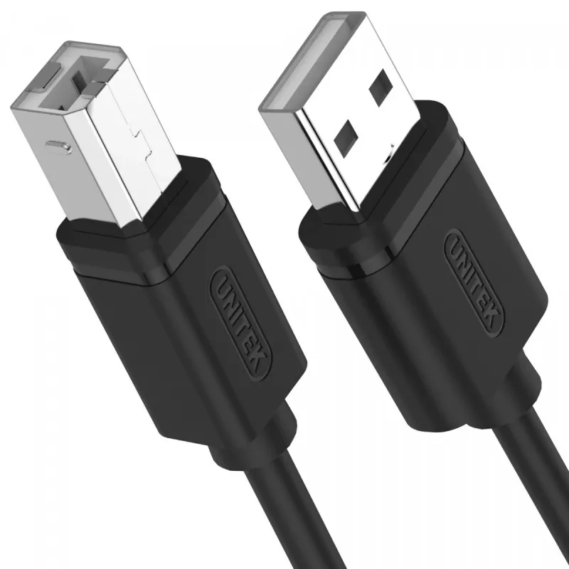 USB 2.0 kabelis Unitek Y-C420GBK, USB A uz USB B, 3 m, melns