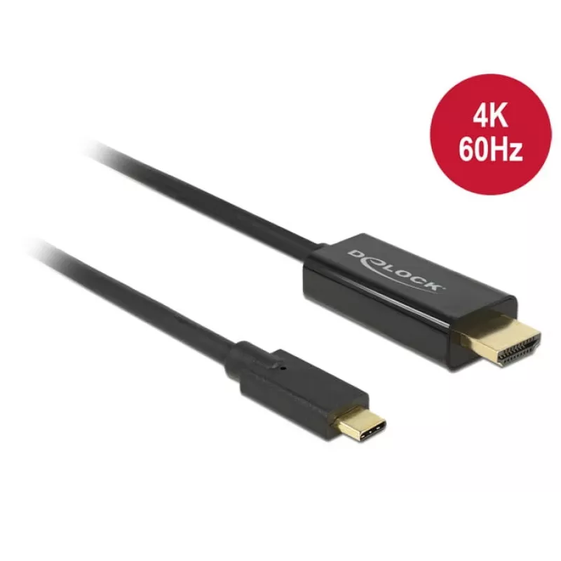 Video kabeļa adapteris DeLOCK 85291 USB Type-C HDMI 2 m Melns