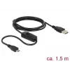 USB kabelis DeLOCK 84803 USB 2.0 1.5 m USB A Micro-USB B Melns