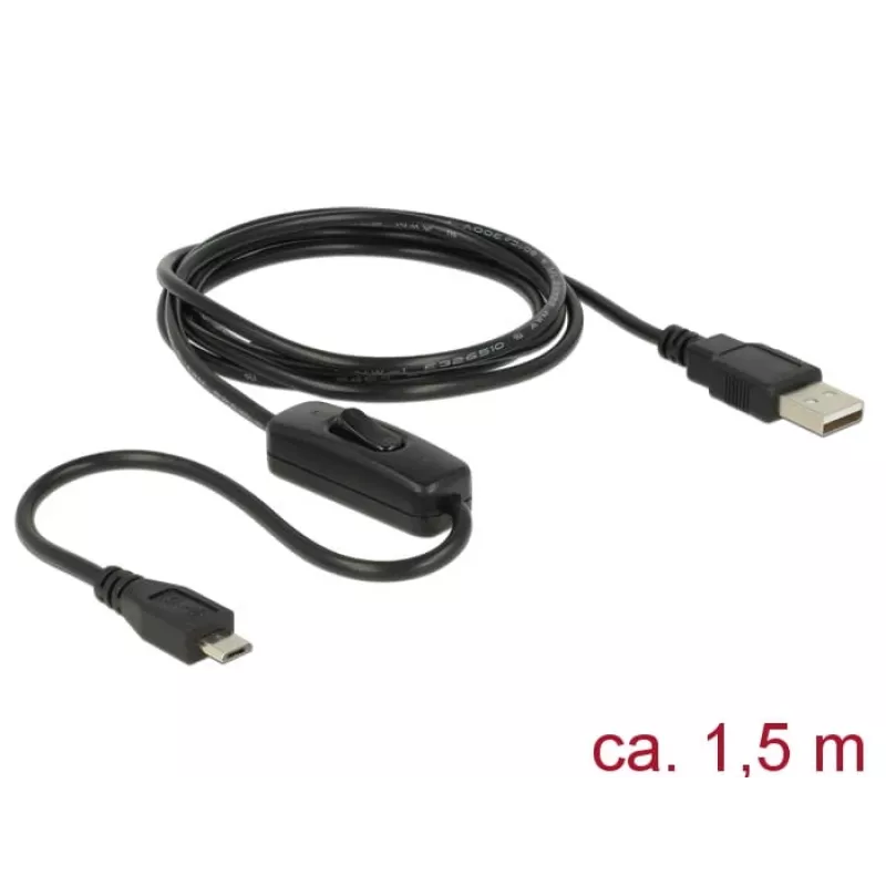USB kabelis DeLOCK 84803 USB 2.0 1.5 m USB A Micro-USB B Melns