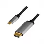 LogiLink CUA0101 USB 3.2 Gen1 Type-C uz HDMI-A kabelis 1,8 m melns pelēks