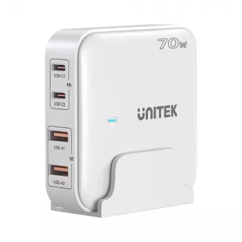 Galda lādētājs Unitek P1228AWH01-EU 70W 2×USB-A 2×USB-C
