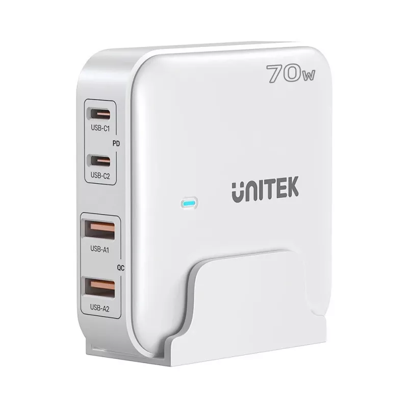 Galda lādētājs Unitek P1228AWH01-EU 70W 2×USB-A 2×USB-C