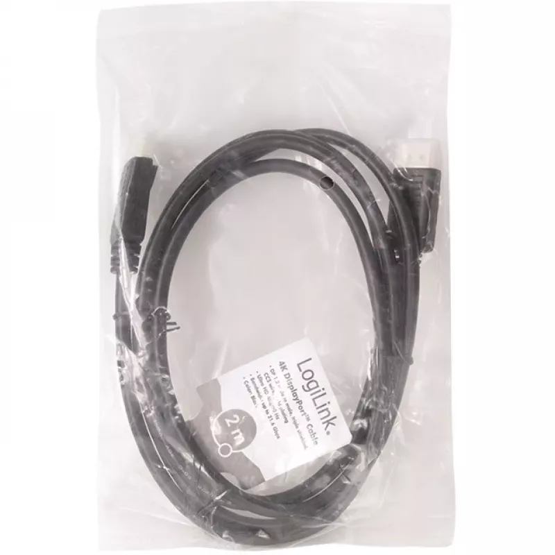 DisplayPort kabelis LogiLink CD0101 2 m, melns