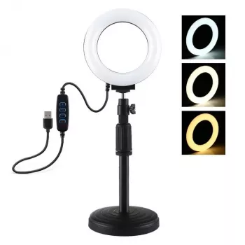 Puluz PU391 gredzenveida LED lampa ar regulējamu pamatni