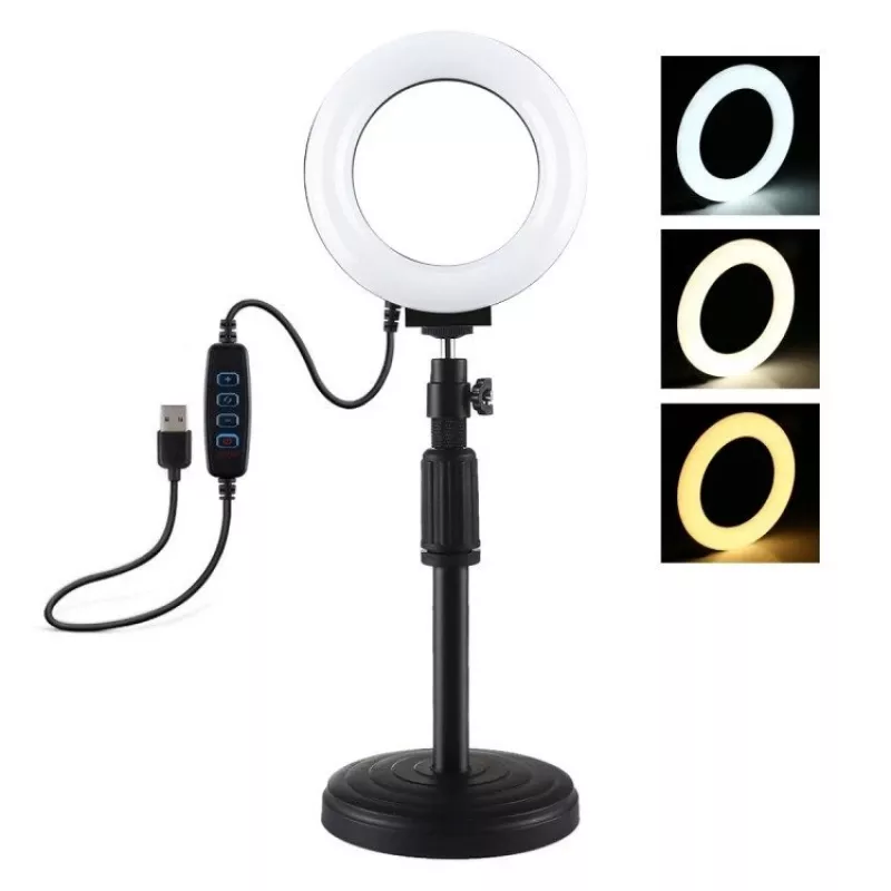 Puluz PU391 gredzenveida LED lampa ar regulējamu pamatni