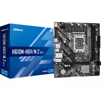 ASRock H610M-HDV/M.2 R2.0 LGA1700 DDR4 Micro-ATX mātesplate