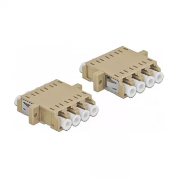 Fibre optic adapter DELOCK LC female to LC female, beige, pack of 2