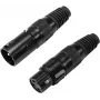 XLR 3 kontaktu savienotājs Omnitronic 30200097 — vīrišķais/sievišķais audio signāla savienotājs