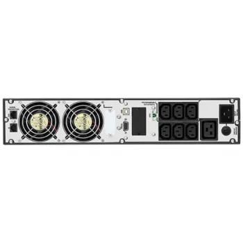 Rack UPS fsp/fortron CHAMP 3K RACK — 3000 VA, 2400 W, 110–300 V, ±1% batt. režīmā, 4 maiņstrāvas ligzdas, USB